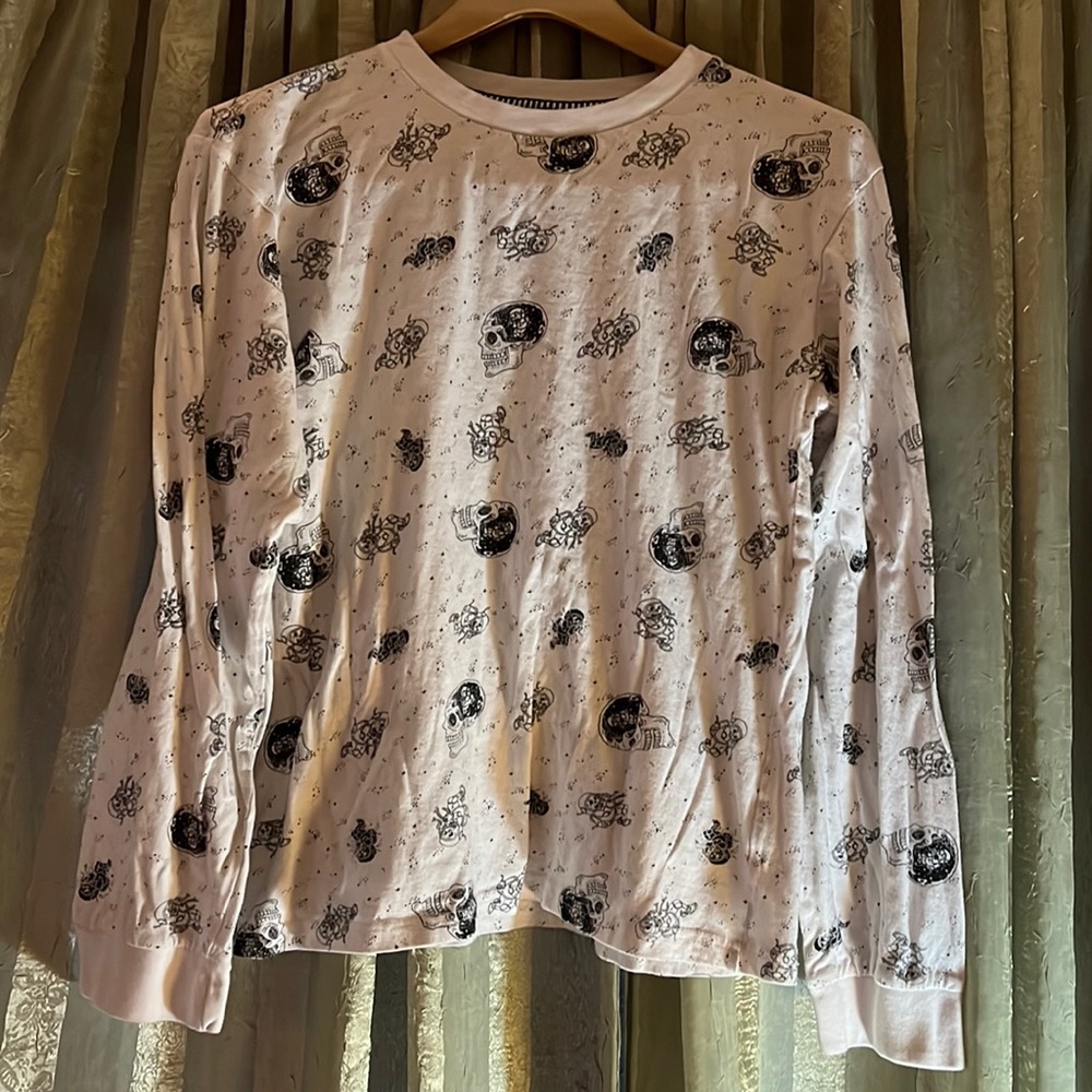 SOLD Eighty Eight White Long Sleeved with Black Print T-Shirt